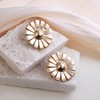 Daisy Flower Stud Earrings, Gold-Plated, Large Statement Design, Women's Fashion