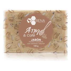 Jabón Exfoliante Café y Arroz 100g Bena Belleza Natural Piel Radiante