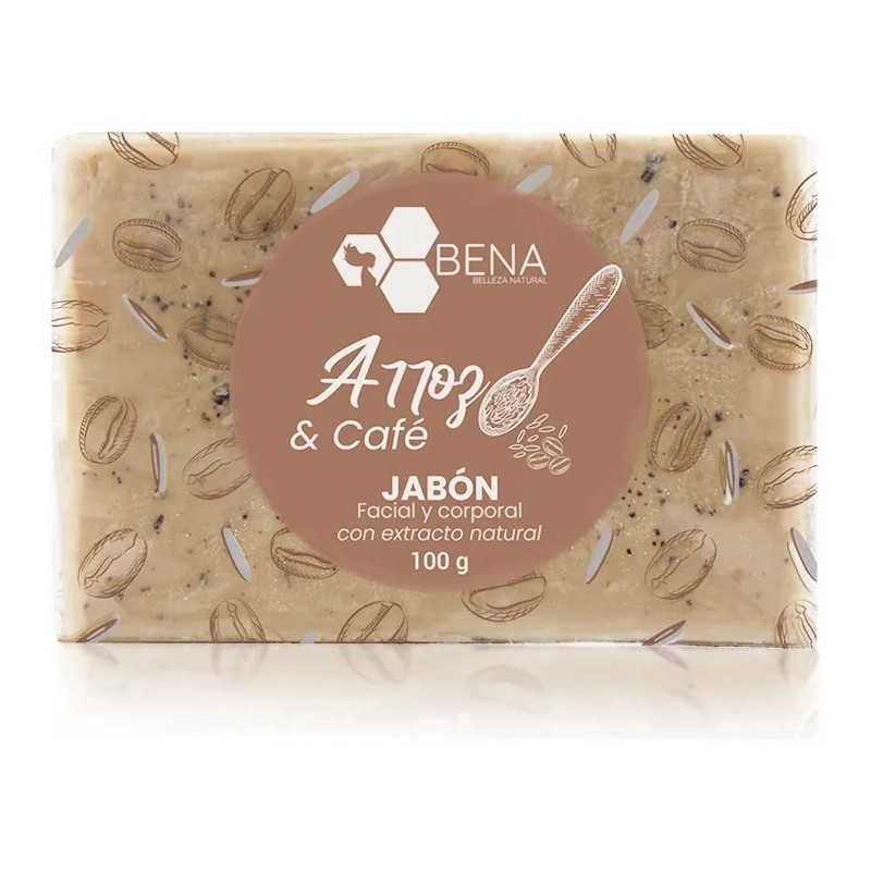 Jabón Exfoliante Café y Arroz 100g Bena Belleza Natural Piel