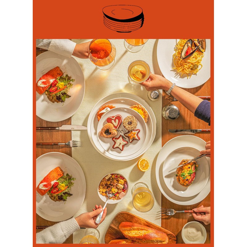 Sweese Porcelain 7.8 Inch Dessert Plates Set of 6 -