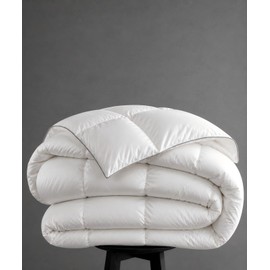 Goose Down Fiber Comforters 100% Cotton Shell King Size Comforter Luxury Duvet Insert, All Season White Bed Comforter Medium Warmth Goose Down Duvet,430 Thread (King 106x90)