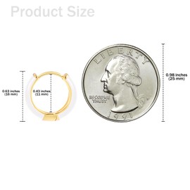 MESOVOR Small Golden Hoop Earrings for Women, 18 Carat Gold-Plated Lightweight Huggie Earrings, Hypoallergenic Enamel Earrings Gifts for Girls, Gold, brass, No Gemstone