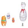 5Pcs Nesting Dolls Kit Innovative Cartoon LongNecked Cat Ornament Wooden
