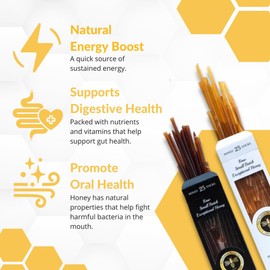 Wildflower and Sage Honey Straws, 50 Count - Perfect for Iced and Hot Beverages or Treat - Travel Healthy Snacks for Kids and Adults by Fantozzi, Made in USA