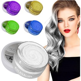 UNIVERSOENLÍNEA Cera Para Pintar Cabello Colores Diferentes No Permanente Kalaxuan Peinar Calidad Hair Wax Color Temporal Desechable Crema de Tinte (BLANCO), 1.0 unidad