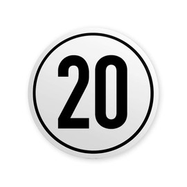 Speed Sign 20 km/h on Magnetic Film for Germany Truck Tractor Car Trailer