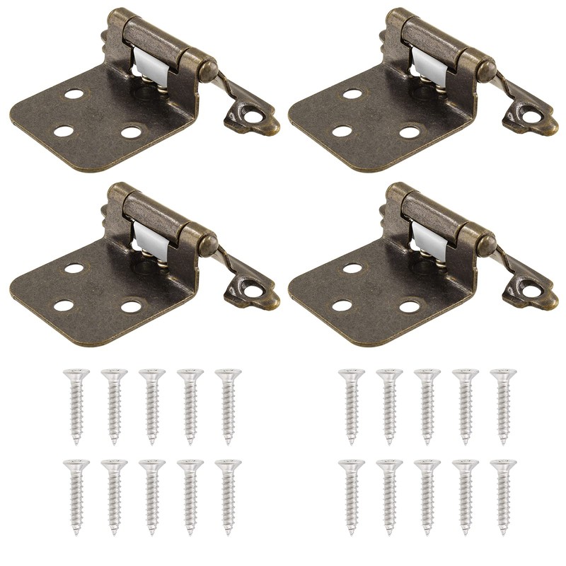 Aracombie 1/2 Inch Overlay Cabinet Hinges,20 Pcs-10 Pairs Satin Chrome