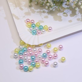 Niziky 500PCs 6mm Crafts Round Pearls, Macaron Loose Pearls - No Hole Vase Fillers for Crafts, Wedding, Parties, Home Decoration