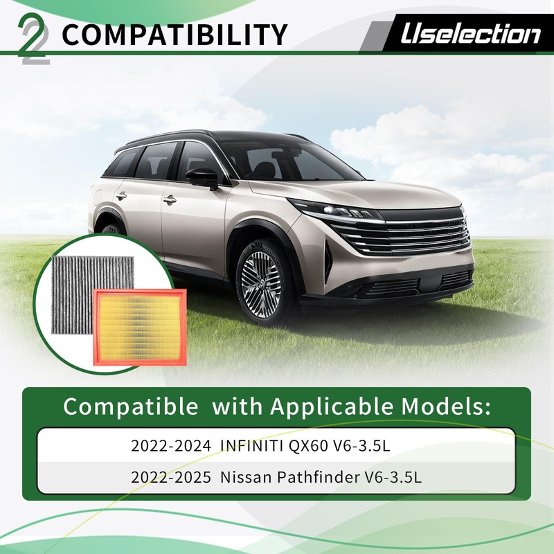 Engine & Cabin Air Filter with Activated Kit for Nissan