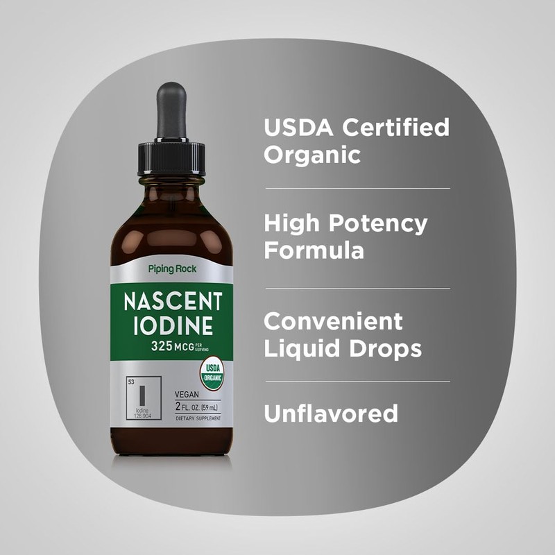 Piping Rock Nascent Iodine Drops Organic | 2 fl oz