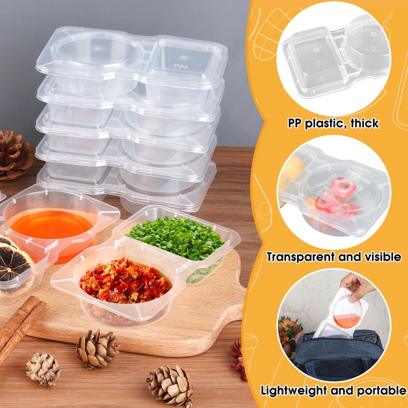 JIANGZHIB Pack of 15 Snack Pack Containers with Lid, Reusable