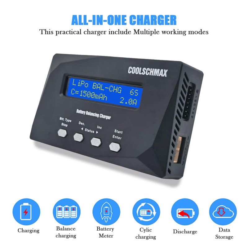 Coolschmax XT60 RC Balance Battery Charger Discharger