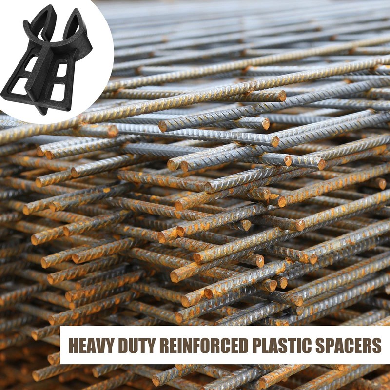 Hoolerry 100 Pcs Snap Rebar Chairs Plastic Heavy Duty Spacer