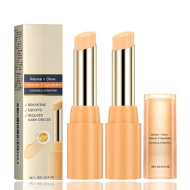 2PCS Revive and Glow Eye Balm - Eye Cream For Dark Circles And Puffy Eyes with Vitamin C + Peptide Formula, Cooling & Hydrating and Dark Circle Reduction & Anti Aging Eye Balm Stick for Women and Men