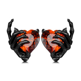 Skeleton Hand Earrings for Women 925 Sterling Silver Skeleton Hand Earrings Gothic Earrings Retro Skeleton Jewelry Gifts for Women, Sterling Silver, Cubic Zirconia