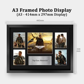 HWC Trading Top Gun 2 Maverick Gifts Printed Signed Autograph Presentation Display Montage for Movie Memorabilia Fans - A3 Framed