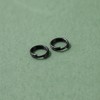 Split Jump Ring with Double Loops Small Round Metal Black
