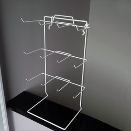 Countertop Peg Hook Display Rack in White 17.75 H x 10 W Inches