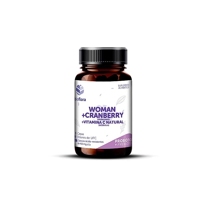 Bioflora Probióticos Woman + Arándano + Vitamina C, 60 Cápsulas