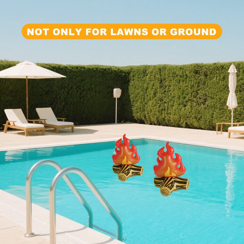 BOXOB 2pcs Inflatable Fake Campfire, Fake Fire Pit Decoration Artificial