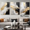 Black and Gold Abstract Canvas Wall Art Modern Abstract Painting