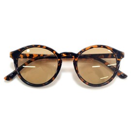 MERRY PLEASURE Sunglasses, Polarized, Dimmable, Ultra Lightweight, Men's, Women's, UV Protection, Date Glasses, Round Boston, Round Glasses, Colored, Lightly Colored Lenses, DEMI x Lt.BROWN