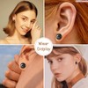 SIISPRI 316L Surgical Stainless Steel Evil Eye Earrings Round Circle