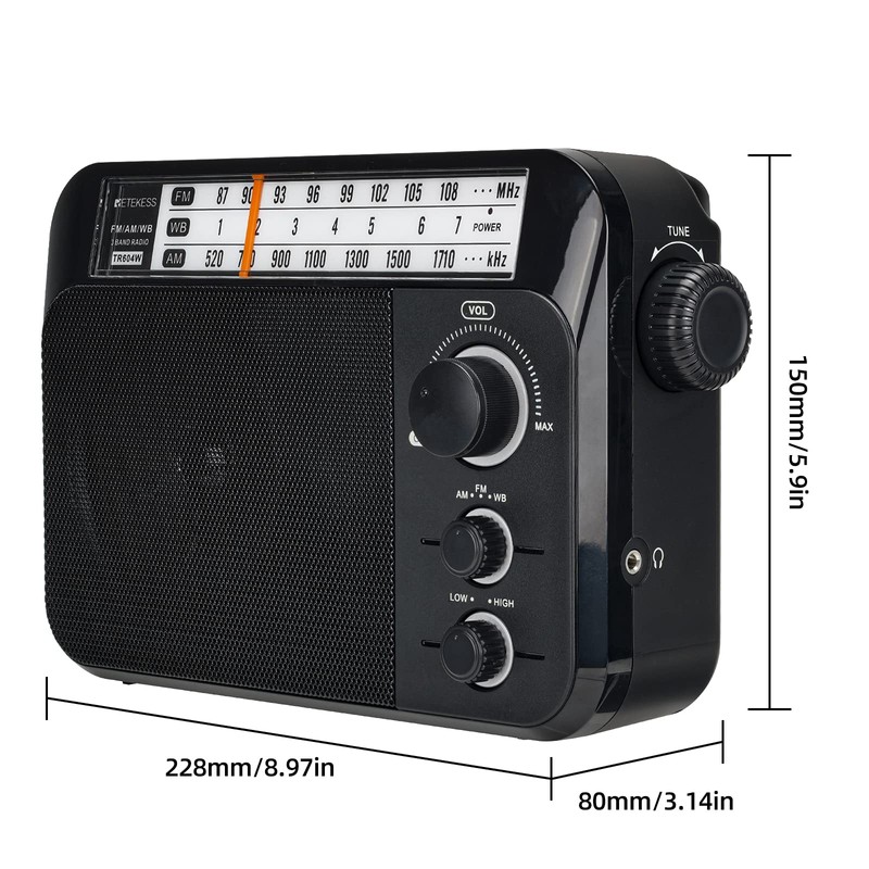 Retekess TR604W AM FM NOAA Radio, Portable Emergency Weather Radios