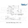 SeaLux Marine Stainless Steel Offset Short Side 2-5/8" x 1-1/2"