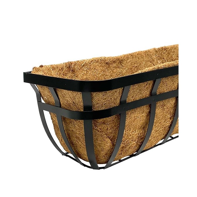 Panacea 88559 Flat Iron Series Planter Boxes, Black, 48" L,