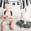 Race Car Birthday Highchair Banner Hat Checkered Candle One Birthday