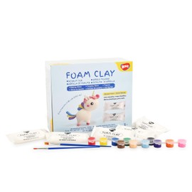 BOHS Foam Clay Individual Pouch- with 12 Colors Acrylic Paint - Borax Free for Kids - 30 Count, 0.5 OZ Each, White - for School, Travel Activity, Party Favors Gift