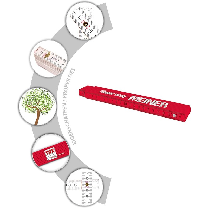 TOX Folding Ruler M 2 m in Red – Meter