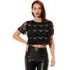 Allegra K Women's Sequin Shiny Glitter Crop Top Christmas Short