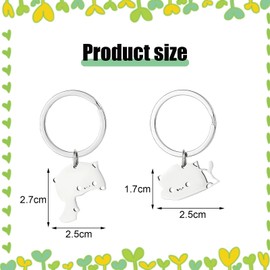 DHWEKU Paar Schlüsselanhänger Paare Pärchen Schlüsselanhänger Edelstahl Puzzle Katze Schlüsselbund Schlüsselring Keychain Freundschaft Geschenke für Herren Damen