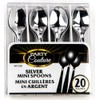Mini Spoon for Desserts Cakes - 20 Silver Disposable Mini
