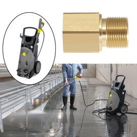 eMagTech 1PC M22x1.5 Brass Male High Pressure Hose Adapter Pressure Washer Quick Coupler Compatible with Kärcher HD HDS ProHD, Gold