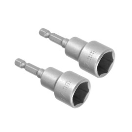 Kozelo 2pcs Power Nut Driver Bit - [1/4 Inch x 17mm] Quick-Change Hex Shank Magnetic Nut Setter Socket Wrench for Impact Drill Use