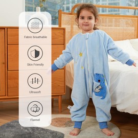 HAHASHOW Baby Winter Sleeping Bag with Feet and Long Sleeves - For Girls and Boys 4-5 Years - Dinosaur Design