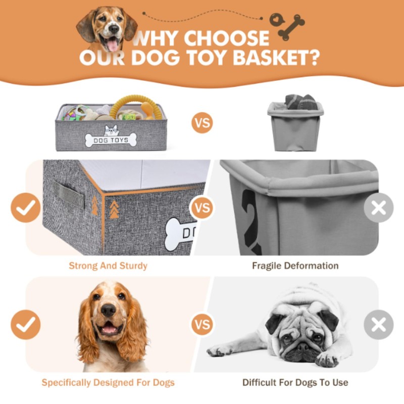 Mutiearo Dog Toy Basket, Specially Designed for Dog Toy Storage,
