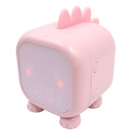 Hsthe Sea Kids Digital Alarm Clock Night Light Snooze Timer Temperature Sleep Trainer Pink