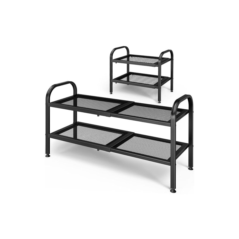 Kitsure Expandable Shoe Rack - 2-Tier Shoe Storage with High-Density