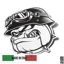erreinge Sticker Bulldog Rider Cyclist Sticker PVC Shape For Decal Wallpaper Car Moto Helmet Camper Laptop - 12cm