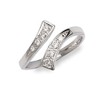 JewelryWeb 925 Sterling Silver Bypass Cubic Zirconia Adjustable Toe Ring