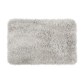 Odyssey Deep Pile Shaggy Non Slip Bath Mat 40 x 60cm – Super Soft, Quick Drying, Absorbent Small Microfibre Shower Mat (Light Grey)