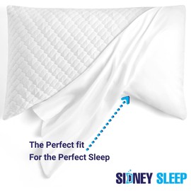 Sidney Sleep Mini Size Curved Pillow Covers - Full Length Zipper Closure - Premium Soft Brushed Microfiber (Travel Mini, White)