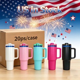 40 Oz H2.0 Insulated Design Travel Mug 20oz 24oz 32oz 40oz Flip Straw Tumbler for Daily Office Outdoor Activitycolor: 16pcs mixed, capacity: 40 oz