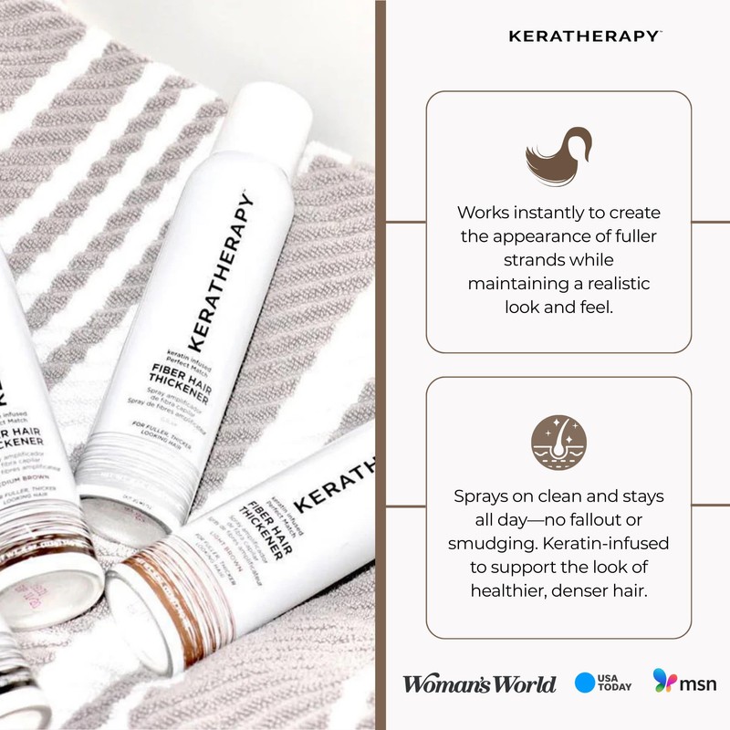 Keratherapy Keratin Infused Perfect Match Fiber Hair Thickener Spray, Medium