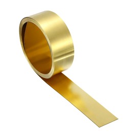 MECCANIXITY Brass Sheet Roll, 0.2 x 15 x 2000mm(TxWxL) Metal Flashing Brass Foil Roll for Crafting, Electrical DIY Projects Repairs, Gold