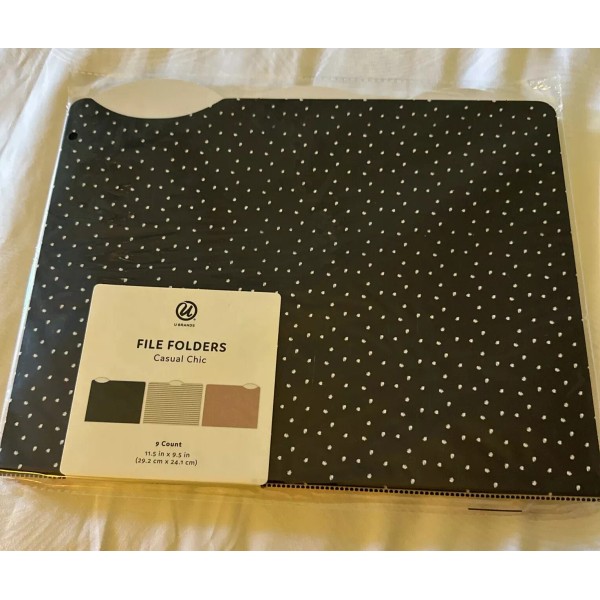 U BRANDS Casual Chic File Folders, Set of 9, 1/3